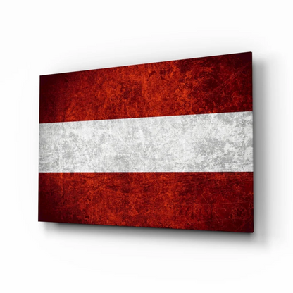Distressed Austrian Flag canvas wall art print with vintage texture