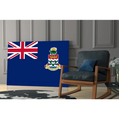 Stunning insigne glass art print of Cayman Islands flag with Union Jack and coat of arms