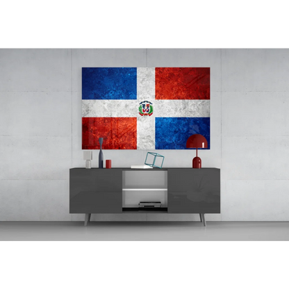 Dominican Republic flag on stunning glass wall art print