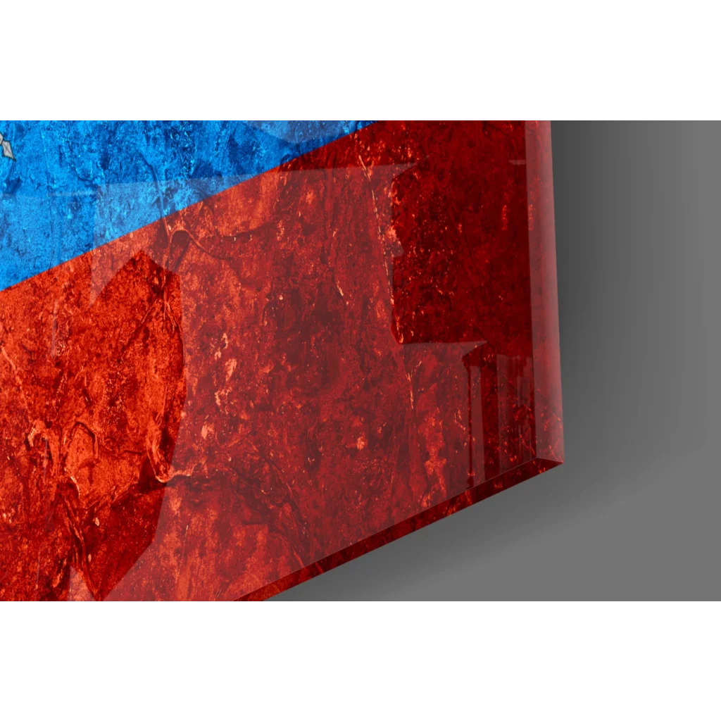 Vibrant Ecuadorian flag wall art canvas with red blue metallic texture