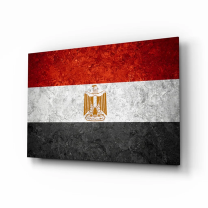 Egyptian Flag Canvas Wall Art with Golden Eagle Emblem | Insigneart USA | vintageantiquesgifts.com