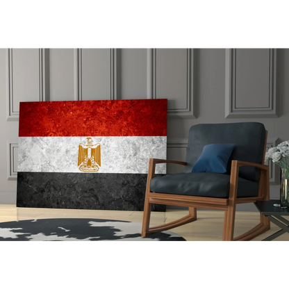 Egyptian flag canvas wall art with golden eagle emblem