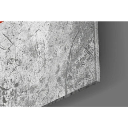 Distressed concrete texture wall art with cracks and metallic finish