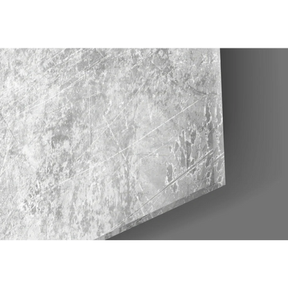 Sleek translucent white marble slab as glass wall art with red cross