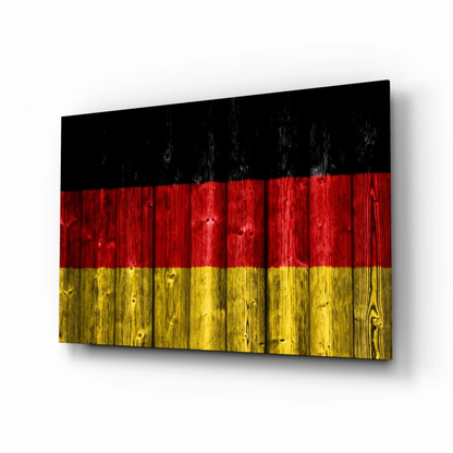 Rustic German Flag Canvas Wall Art with Wood Grain Texture | Insigneart USA | vintageantiquesgifts.com