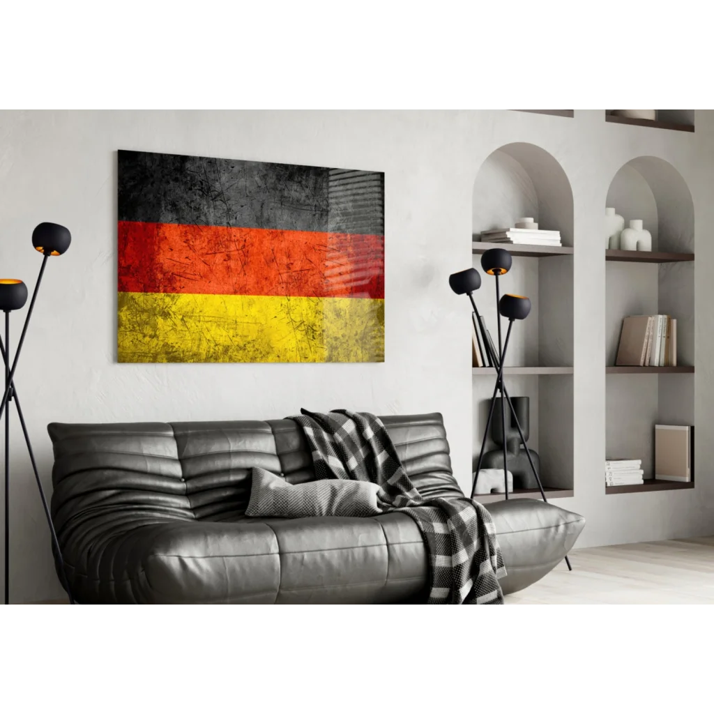 Distressed German Flag Canvas Wall Art with Bold Textured Stripes | Modern Wall Art Decor | vintageantiquesgifts.com