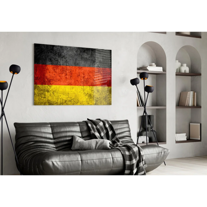 Distressed German Flag Canvas Wall Art with Bold Textured Stripes | Modern Wall Art Decor | vintageantiquesgifts.com