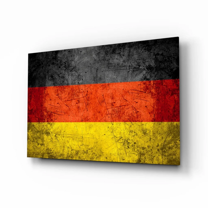 Distressed German Flag Canvas Wall Art with Bold Textured Stripes | Insigneart USA | vintageantiquesgifts.com