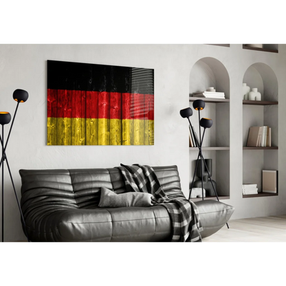 Rustic German Flag Canvas Wall Art with Wood Grain Texture | Contemporary Home Wall Art | vintageantiquesgifts.com