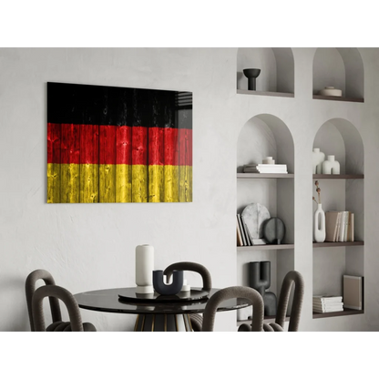 Rustic German flag wall art on wooden panel canvas