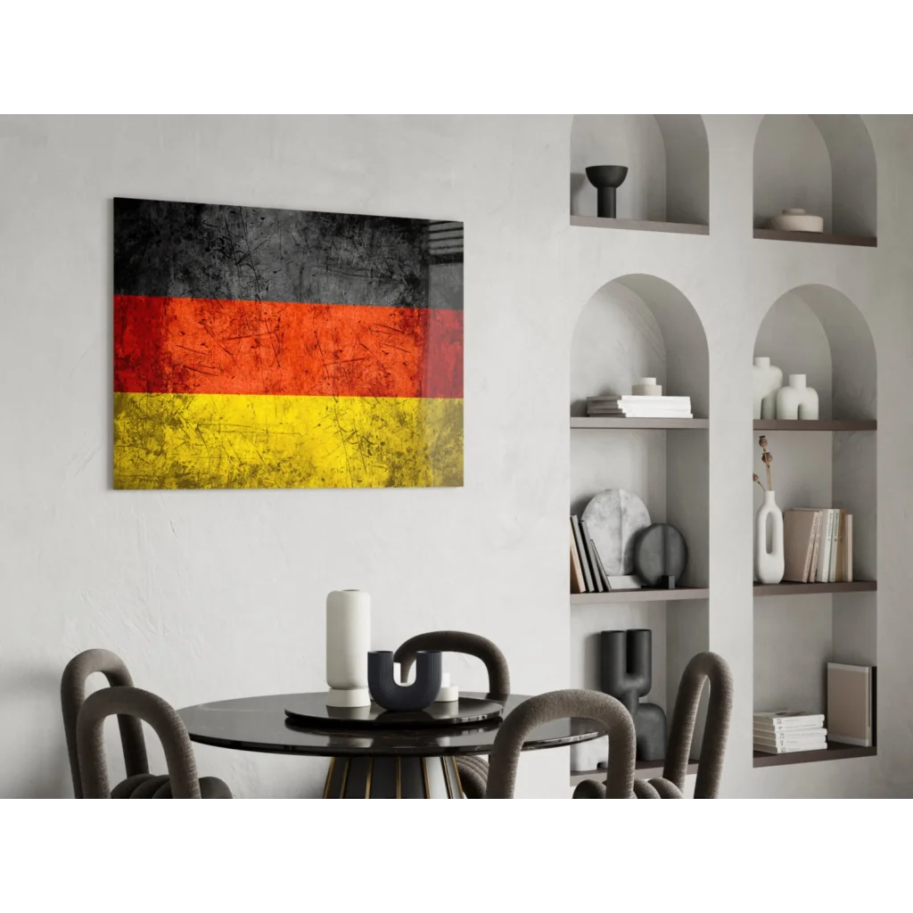 Distressed German Flag Canvas Wall Art with Bold Textured Stripes | Contemporary Home Wall Art | vintageantiquesgifts.com