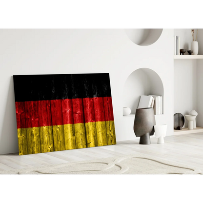 Rustic German Flag Canvas Wall Art with Wood Grain Texture | Modern Wall Art Decor | vintageantiquesgifts.com