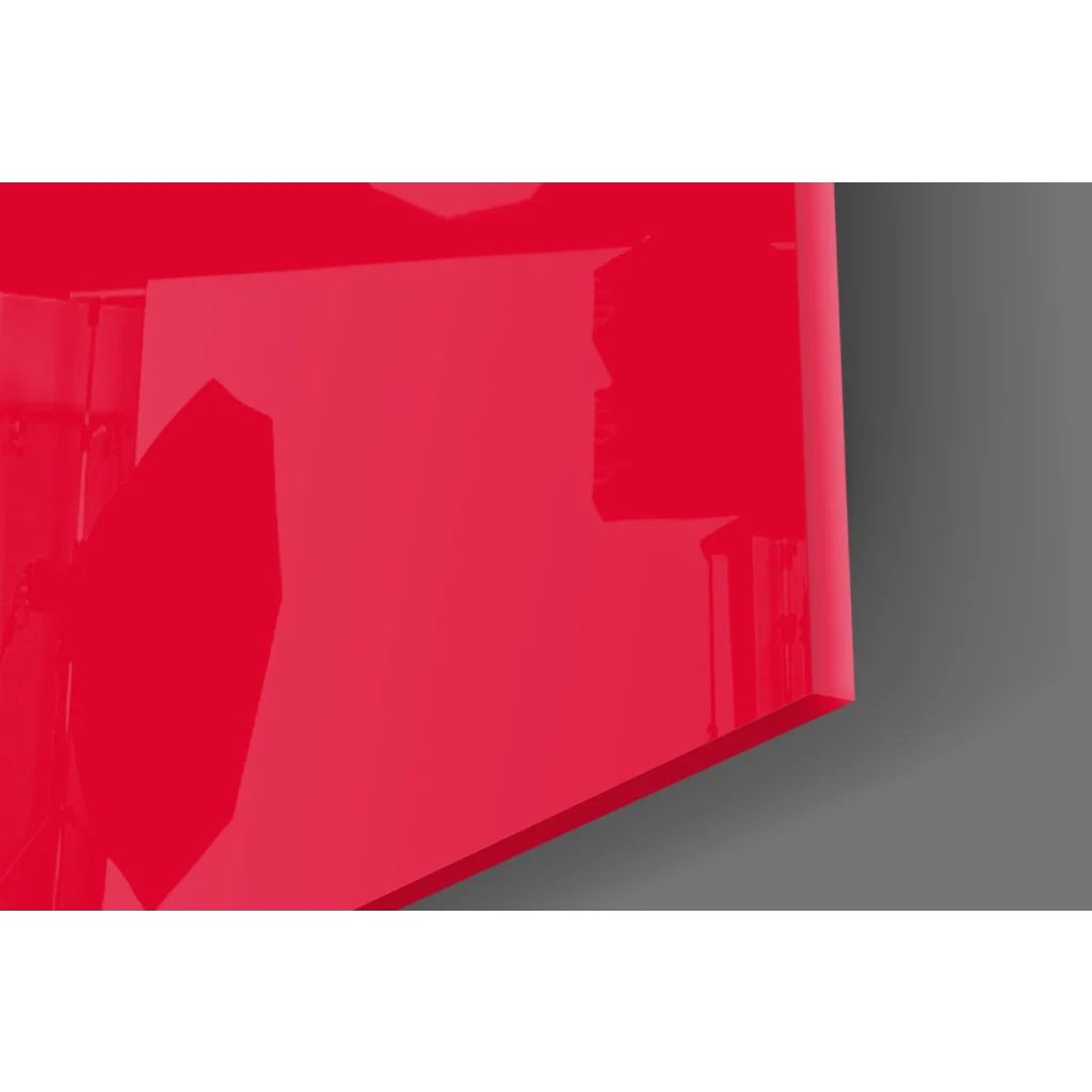 Vibrant red glossy glass wall art canvas print of Haitian flag