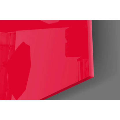 Vibrant red glossy glass wall art canvas print of Haitian flag