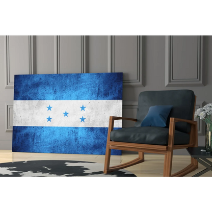 Distressed Honduras flag glass wall art print