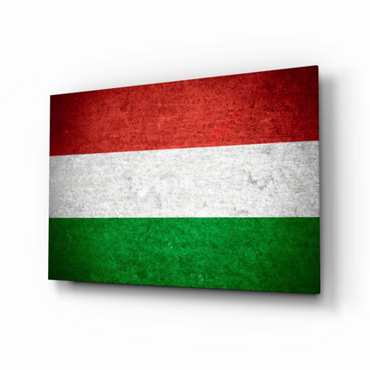 Vintage Hungarian Flag Canvas Wall Art with Distressed Texture | Insigneart USA | vintageantiquesgifts.com