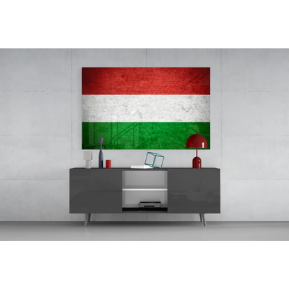 Vintage Hungarian Flag Canvas Wall Art with Distressed Texture | Modern Wall Art Decor | vintageantiquesgifts.com