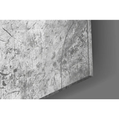 Bold red abstract glass wall art with metallic texture and distressed monochrome canvas