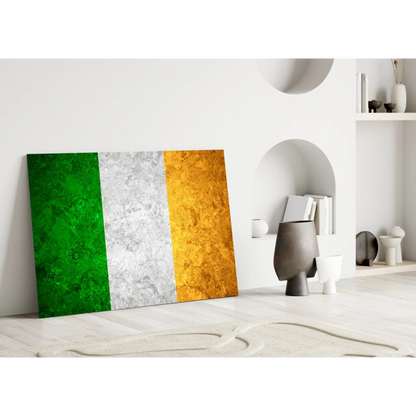 Irish Flag Textured Canvas Wall Art with Vibrant Stripes | Modern Wall Art Decor | vintageantiquesgifts.com