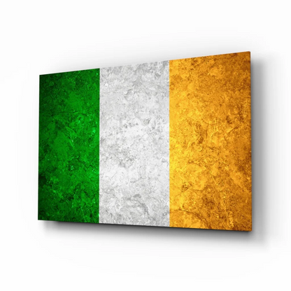 Irish Flag Textured Canvas Wall Art with Vibrant Stripes | Insigneart USA | vintageantiquesgifts.com