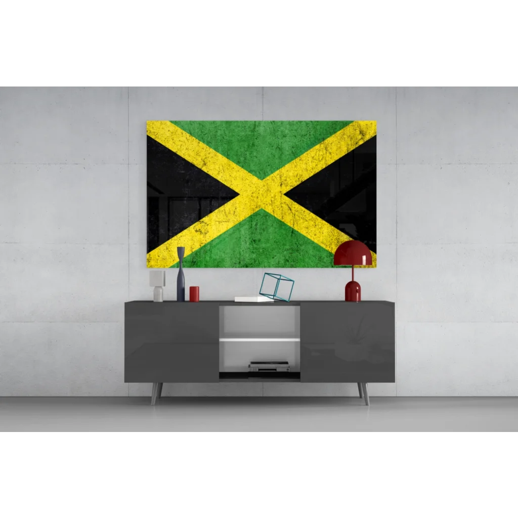 Flag of Jamaica Glass Wall Art