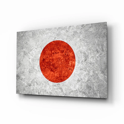 Japanese Flag Textured Canvas Wall Art Print | Insigneart USA | vintageantiquesgifts.com