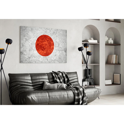Japanese Flag Textured Canvas Wall Art Print | Contemporary Home Wall Art | vintageantiquesgifts.com