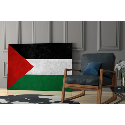 Modern Palestinian flag canvas wall art with bold stripes