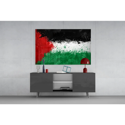 Abstract Palestinian flag splatter wall art canvas print