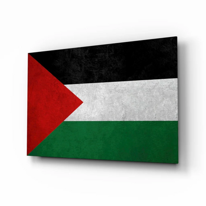 Textured Palestinian flag canvas wall art with bold colors