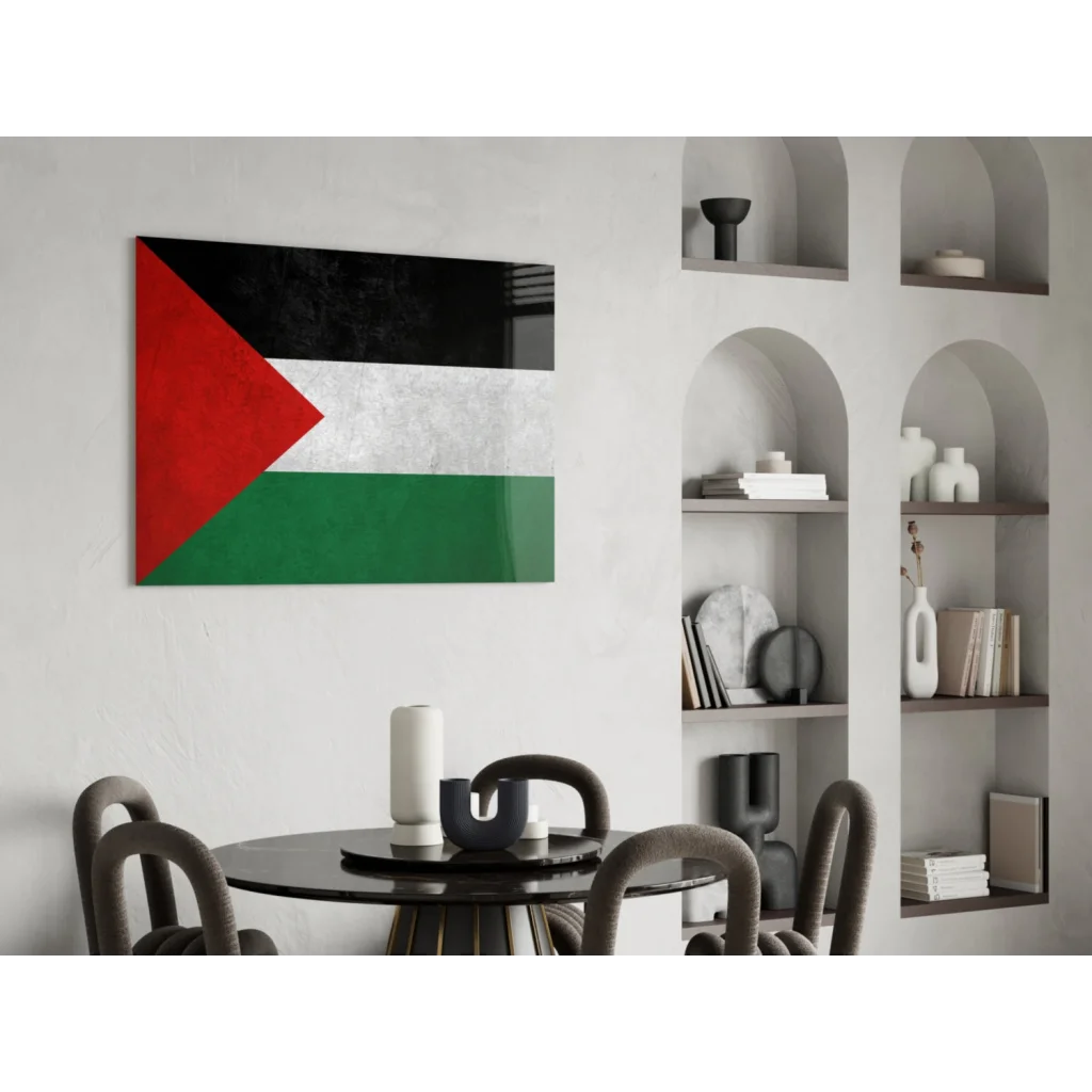 Modern Palestinian flag canvas wall art with bold textured colors