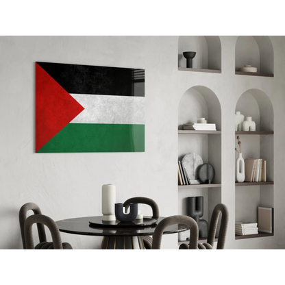 Modern Palestinian flag canvas wall art with bold textured colors