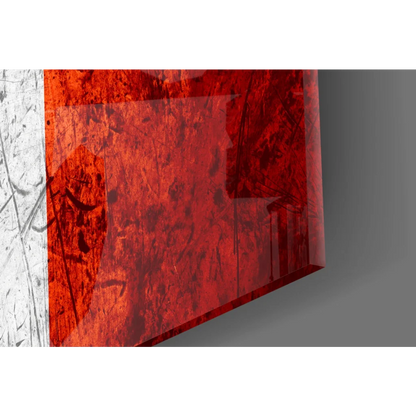 Vibrant red Peruvian flag canvas wall art with textured layers and white stripe