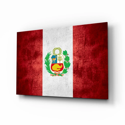 Peruvian Flag Canvas Wall Art with Textured Finish | Insigneart USA | vintageantiquesgifts.com