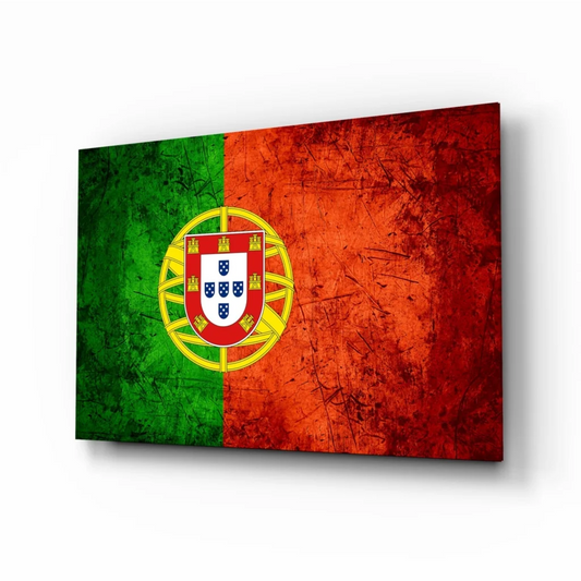 Distressed Portuguese flag canvas wall art print