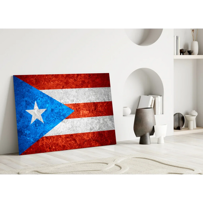 Vintage Puerto Rican Flag Canvas Wall Art | Modern Wall Art Decor | vintageantiquesgifts.com