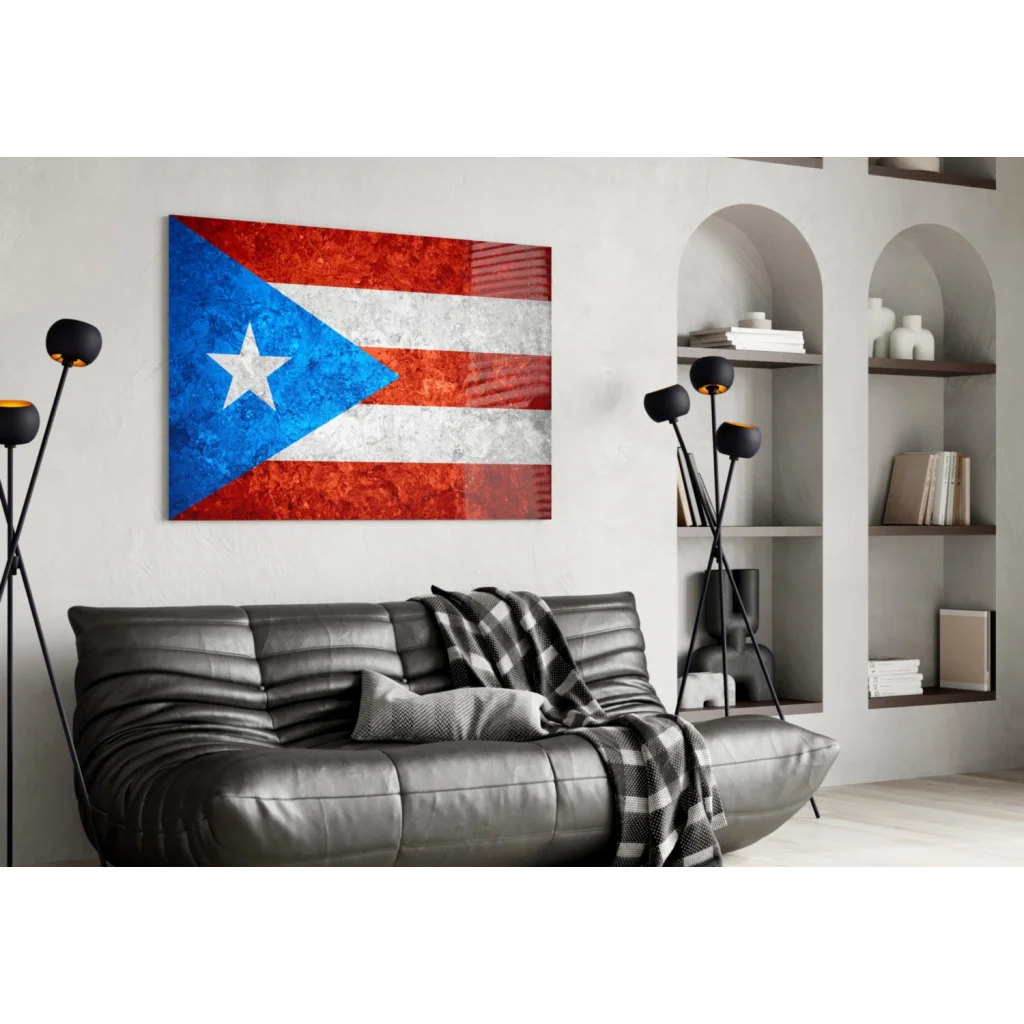 Vintage Puerto Rican Flag Canvas Wall Art | Contemporary Home Wall Art | vintageantiquesgifts.com