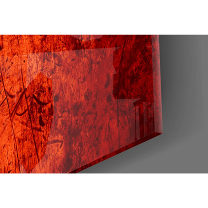 Vibrant red abstract textured wall art panel in bold African flag stripes