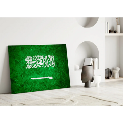 Stunning Saudi Arabia Flag Glass Wall Art Canvas Print | Modern Wall Art Decor | vintageantiquesgifts.com