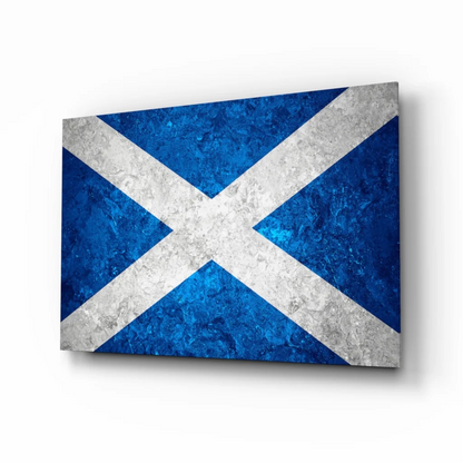 Stunning blue and white Scottish flag textured canvas wall art