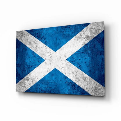 Distressed blue and white Scottish flag wall art canvas print