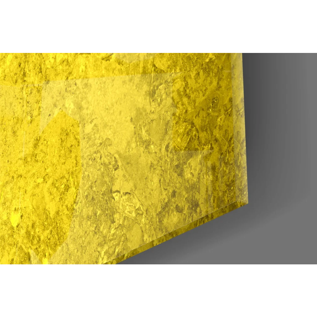 Translucent yellow faceted glass wall art inspired by Ukrainian Flag