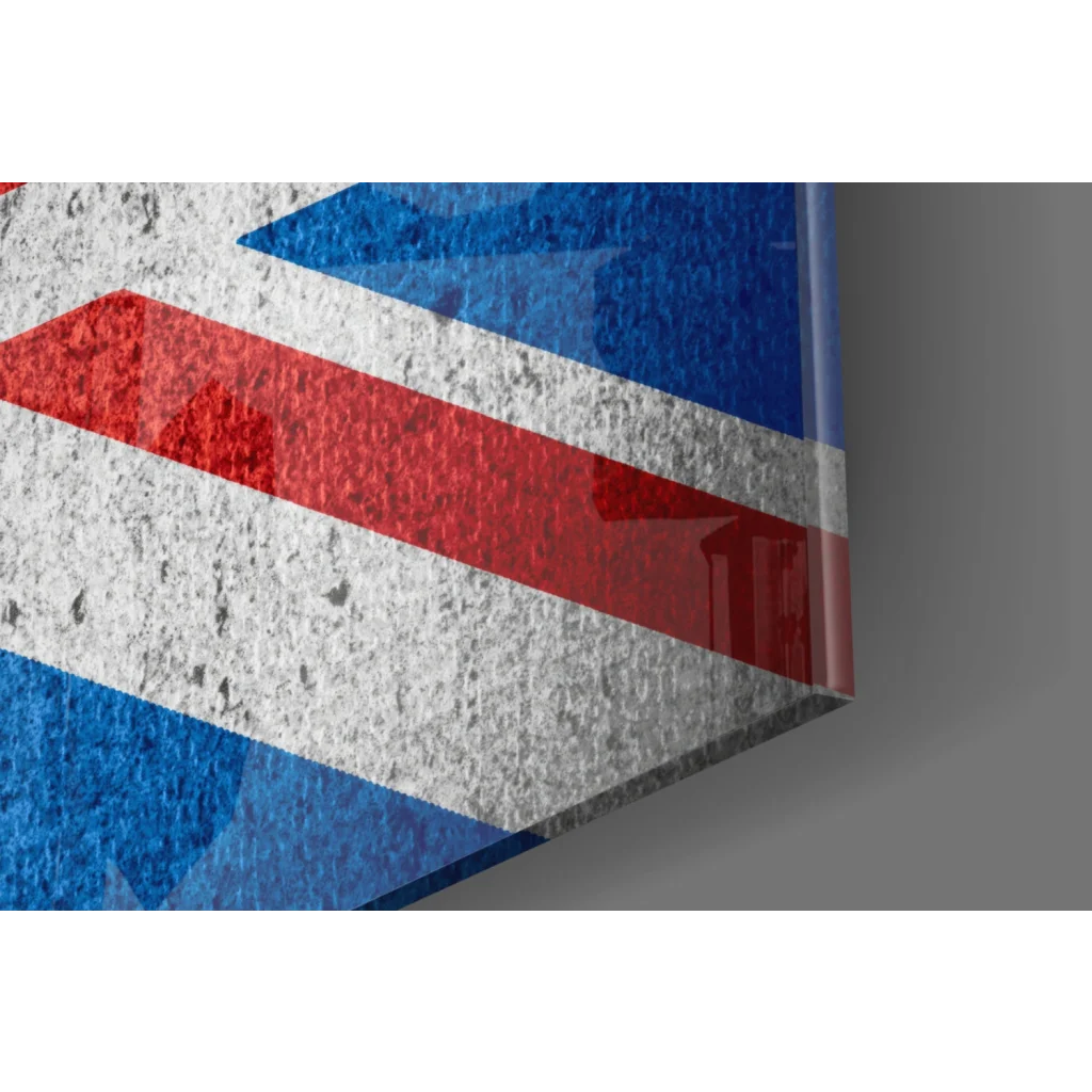 Distressed Union Jack vintage wall art canvas print in red white blue