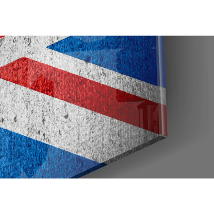 Distressed Union Jack vintage wall art canvas print in red white blue