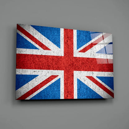 Distressed vintage Union Jack canvas wall art with textured weathered look