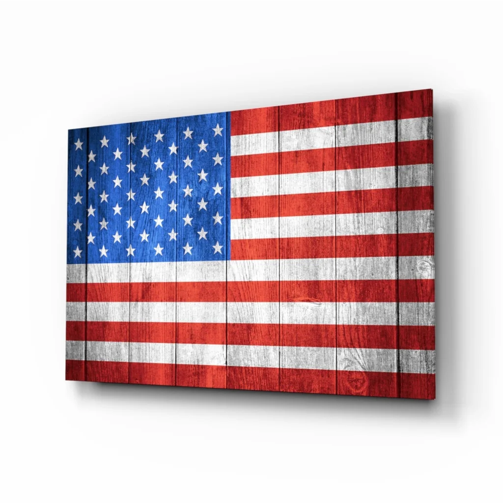 Rustic American Flag Wooden Wall Art with Weathered Finish | Insigneart USA | vintageantiquesgifts.com