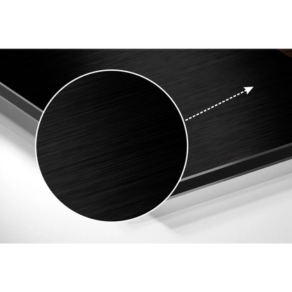Stunning brushed aluminium dibond flamingo wall art on black metal surface