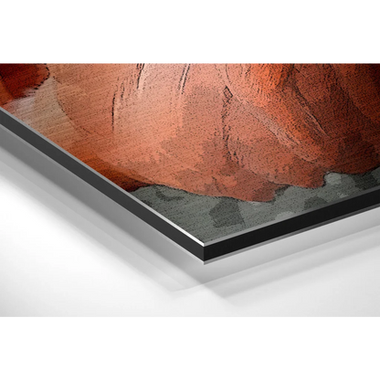Modern textured landscape on brushed aluminium dibond wall art print