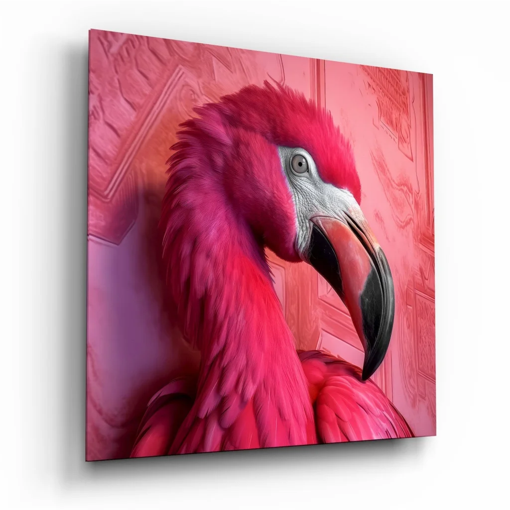 Stunning Pink Flamingo Tempered Glass Art for Your Wall | Insigneart USA | vintageantiquesgifts.com