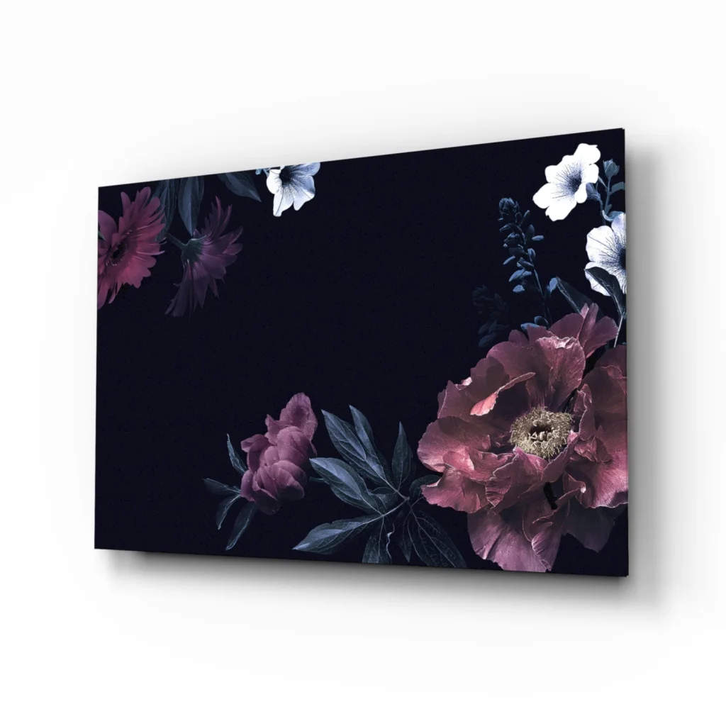 Vibrant Magenta Floral Canvas Wall Art on Dark Background | Insigneart USA | vintageantiquesgifts.com